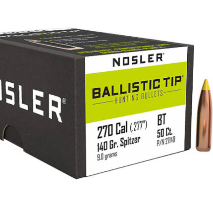 NOSLER 270CAL 140GR BLSTC TIP