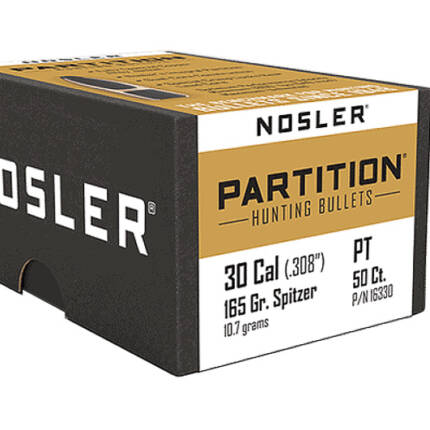 NOSLER 30CAL 165GR PARTITION BULLET 50CT