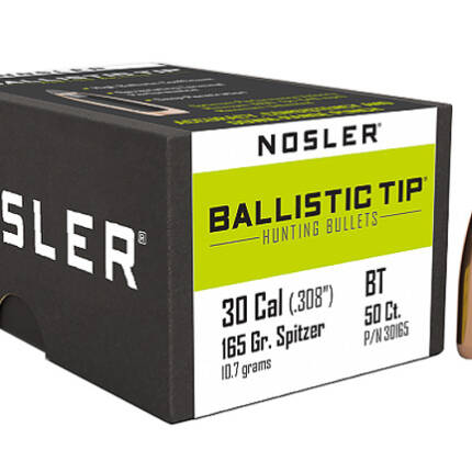 NOSLER 30CAL 165GR BALLISTIC TIP 50CT