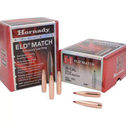 HORNADY 30CAL 225GR ELD MATCH 100CT 30904