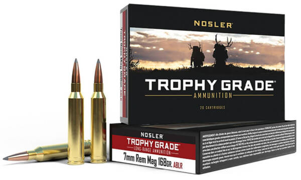 NOSLER 7MM REM MAG 168GR ABLR TROPHY GRADE