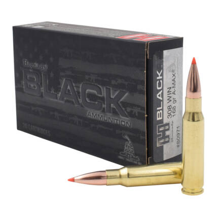 HORNADY 308 WIN 168GR A-MAX BLACK