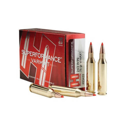 HORNADY 243 WIN 75GR V-MAX SUPERFORMANCE VARMINT