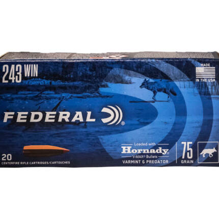 FEDERAL 243 WIN 75GR HORNADY V-MAX