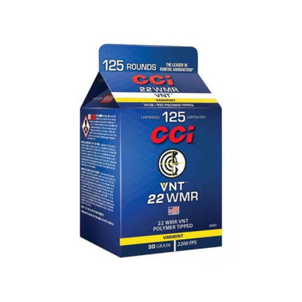 CCI 22WMR 30GR VNT POLY TIPPED VARMINT 125CT