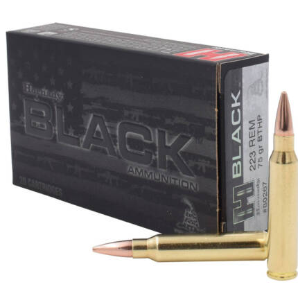 HORNADY 223 REM 75GR BTHP BLACK