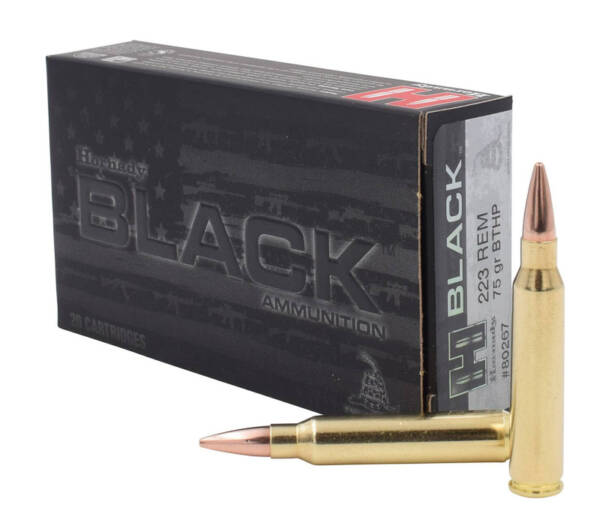 HORNADY 223 REM 75GR BTHP BLACK