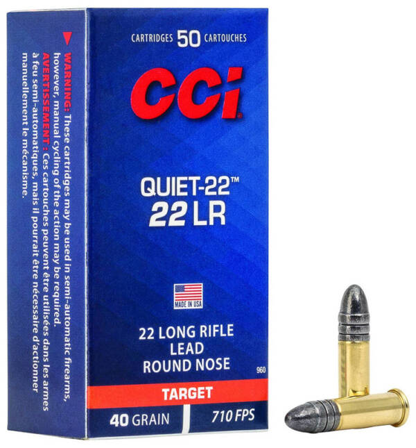 CCI 22LR 40GR LEAD RN QUIET-22 TARGET 50CT