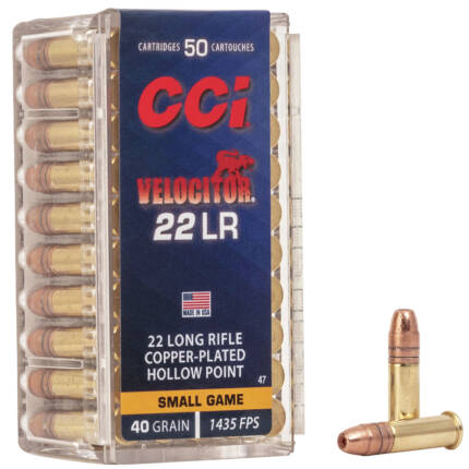 CCI 22LR 40GR COPPER-PLATED HP VELOCITOR 50PK