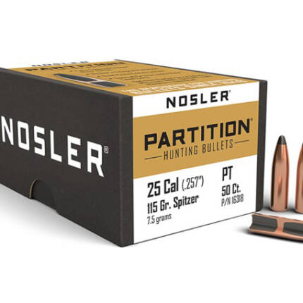 NOSLER 25CAL 115GR PARTITION 50CT 16318