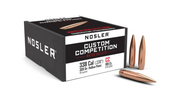 NOSLER 338CAL 300GR CUSTOM COMPETITION 100CT 53515