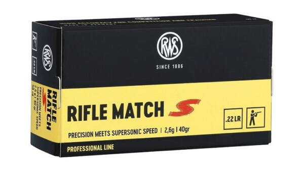 RWS 22LR 40GR RIFLE MATCH SOLID S 50CT