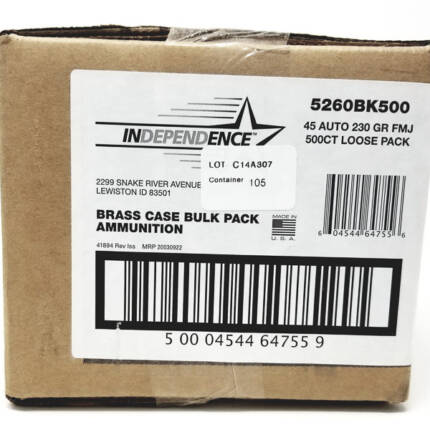 INDP 40S&W 180GR FMJ 500CT BULK