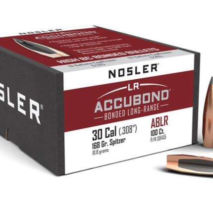 NOSLER 30CAL 168GR ACCUBOND LR 100CT 58455