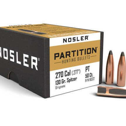 NOSLER 270CAL 130GR PARTITION 50CT 16322