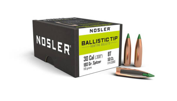 NOSLER 30CAL 180GR BALLISTIC TIP 50CT 30180
