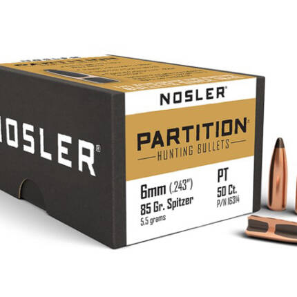 NOSLER 6MM 85GR PARTITION 50CT 16314