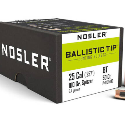 NOSLER 25CAL 100GR BALLISTIC TIP 50CT 25100