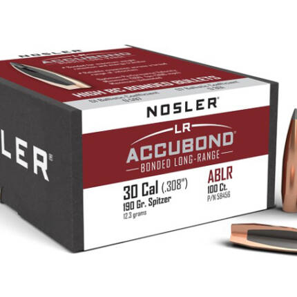 NOSLER 30CAL 190GR ACCUBOND LR 100CT 58456