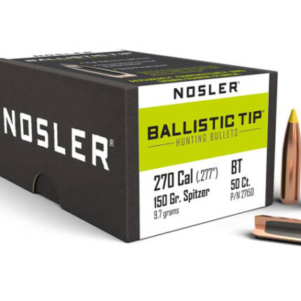NOSLER 270CAL 150GR BALLISTIC TIP 50CT 27150