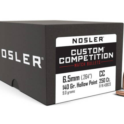 NOSLER 6.5MM 140GR CUSTOM COMPETITION HPBT 250CT 49823