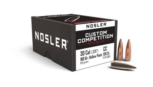 NOSLER 30CAL 168GR CUSTOM COMPETITION HP 100CT 53164