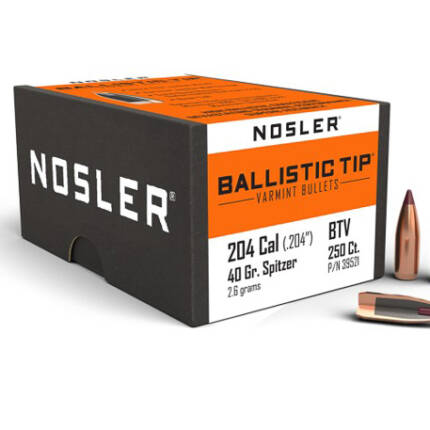 NOSLER 204CAL 40GR BALLISTIC TIP 250CT 39521