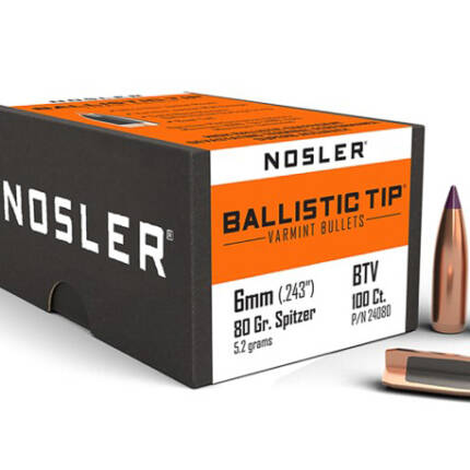 NOSLER 6MM 80GR BALLISTIC TIP 100CT 24080