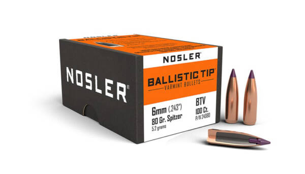 NOSLER 6MM 80GR BALLISTIC TIP 100CT 24080