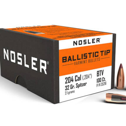 NOSLER 204CAL 32GR BALLISTIC TIP 100CT 35216