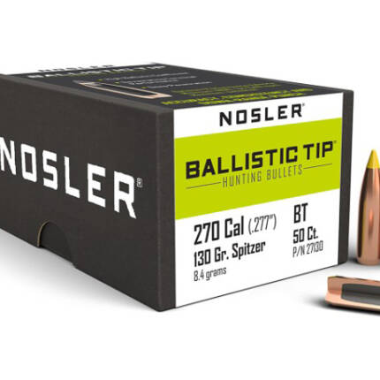 NOSLER 270CAL 130GR BALLISTIC TIP 50CT 27130