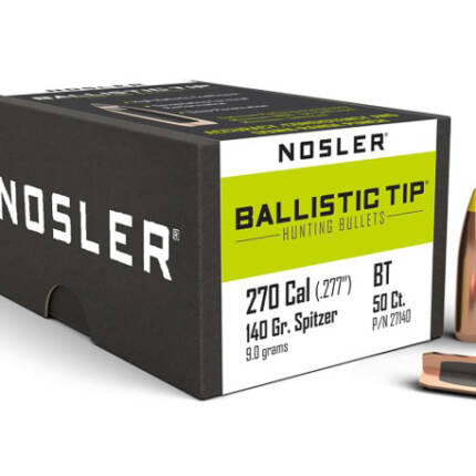 NOSLER 270CAL 140GR BALLISTIC TIP 50CT 27140