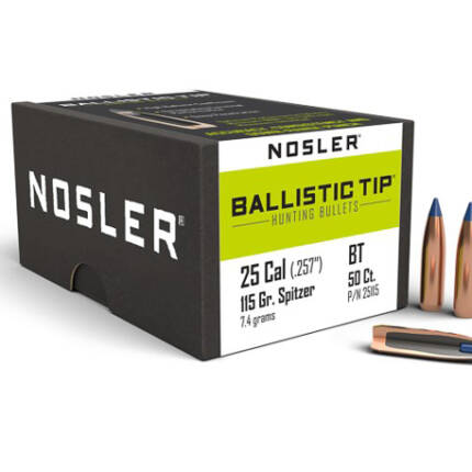 NOSLER 25CAL 115GR BALLISTIC TIP 50CT 25115