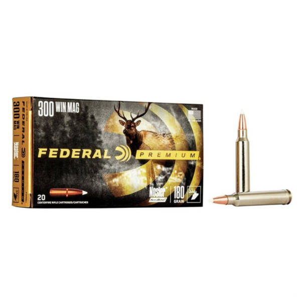 FEDERAL 300 WIN MAG 180GR NOSLER ACCUBOND PREMIUM