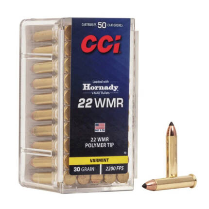 CCI 22WMR 30GR POLYMER-TIP V-MAX VARMINT 50CT