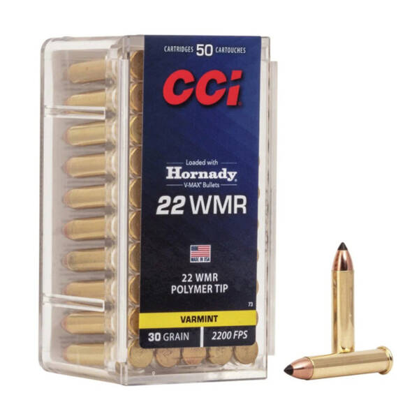 CCI 22WMR 30GR POLYMER-TIP V-MAX VARMINT 50CT