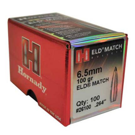 HORNADY 6.5MM 100GR ELD MATCH 100CT 26100