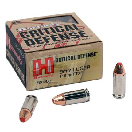 HORNADY 9MM LUGER 115GR FTX CRITICAL DEFENSE 90250