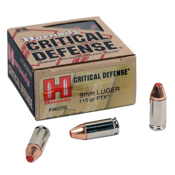 HORNADY 9MM LUGER 115GR FTX CRITICAL DEFENSE 90250
