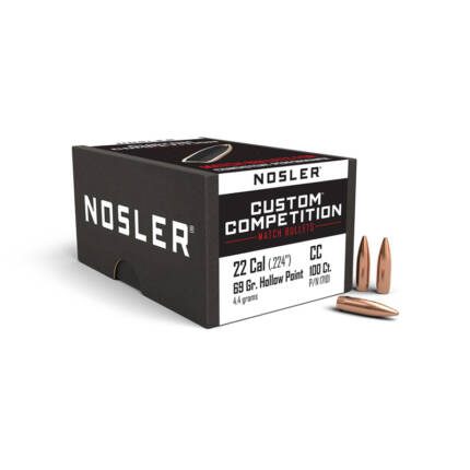 NOSLER 22CAL 69GR HPBT CUSTOM COMPETITION 100CT 17101