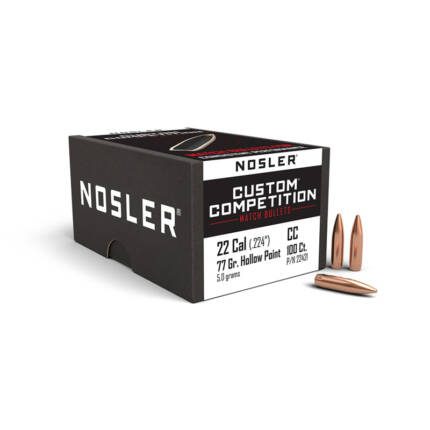 NOSLER 22CAL 77GR HPBT CUSTOM COMPETITION 100CT 22421