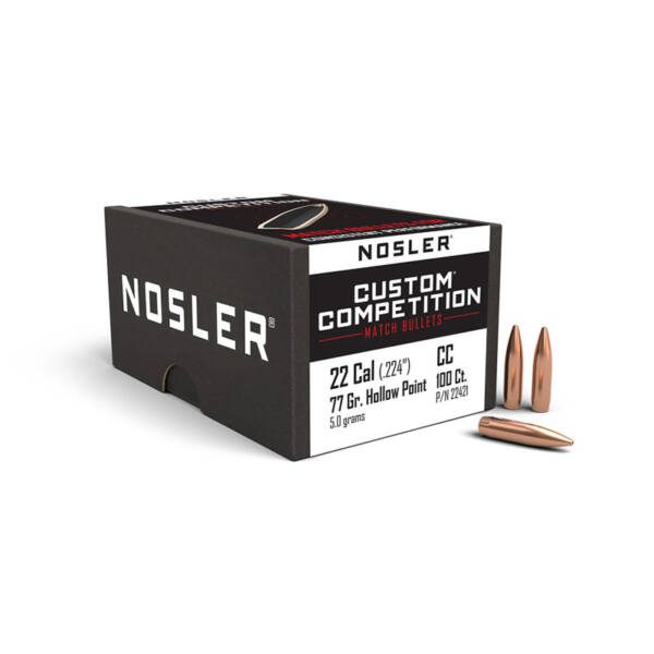 NOSLER 22CAL 77GR HPBT CUSTOM COMPETITION 100CT 22421