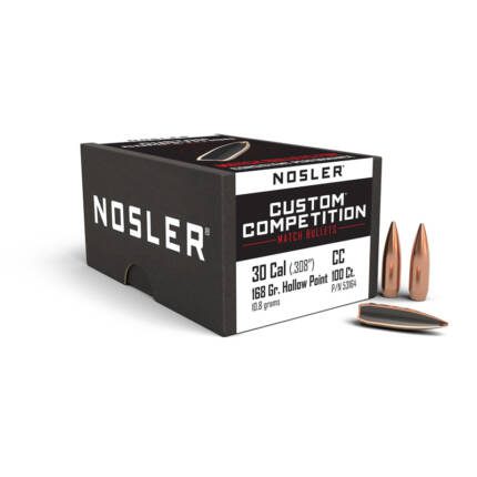 NOSLER 30CAL 168GR HPBT CUSTOM COMPETITION 100CT 53164