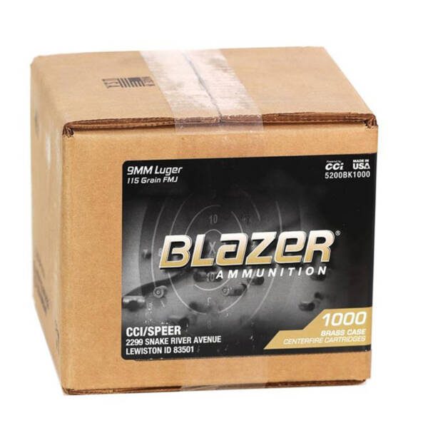 BLAZER 9MM LUGER 115GR FMJ BRASS 1000CT