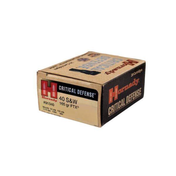 HORNADY 40 S&W 165GR FTX CRITICAL DEFENSE 91340