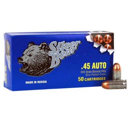 BARNAUL 45 AUTO 230GR FMJ SILVER BEAR