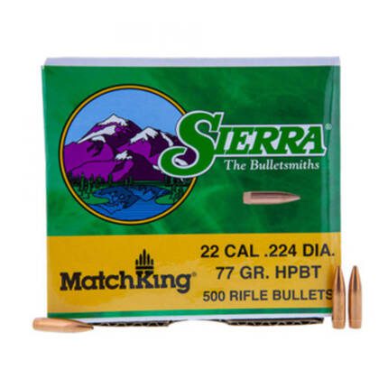 SIERRA 22CAL 77GR HPBT MATCHKING 500CT 9377