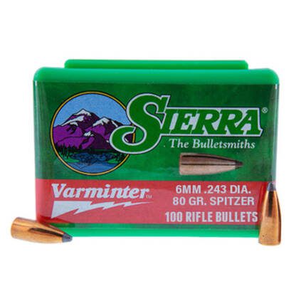 SIERRA 6MM 80GR SBT BLITZ VARMINTER 100CT 1515
