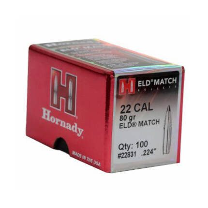HORNADY 22CAL 80GR ELD MATCH 100CT 22831