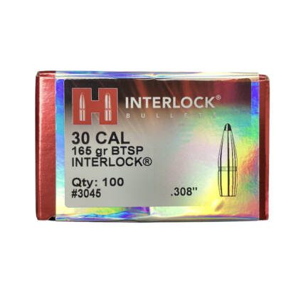 HORNADY 30CAL 165GR BTSP INTERLOCK 100CT 3045